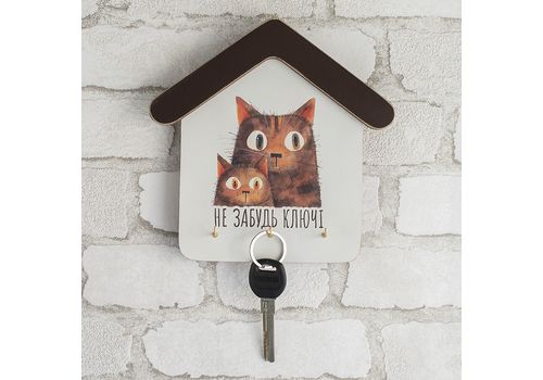 фото 2 - Ключница домик "Не забудь ключі. Руді коти" Wood Posters
