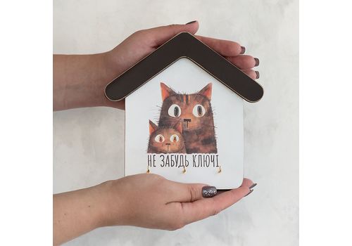 фото 3 - Ключница домик "Не забудь ключі. Руді коти" Wood Posters