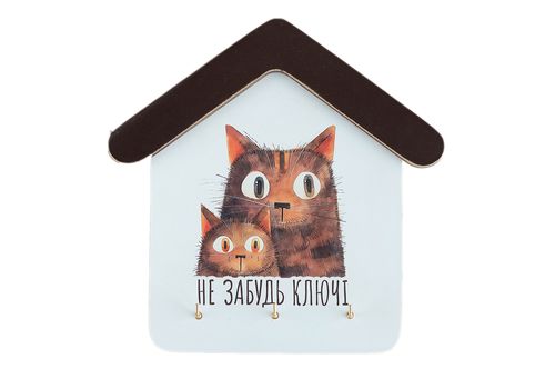 фото 1 - Ключница домик "Не забудь ключі. Руді коти" Wood Posters