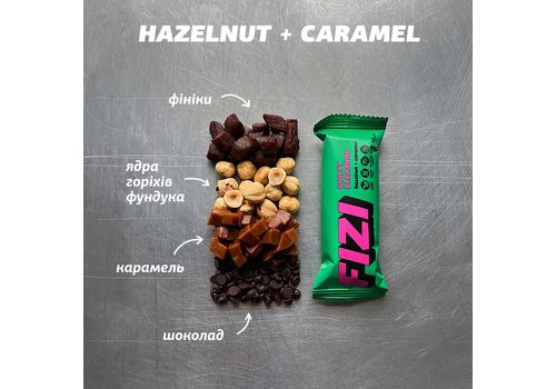 зображення 6 - Батончик у шоколадній глазурі "Hazelnut + caramel" Fizi