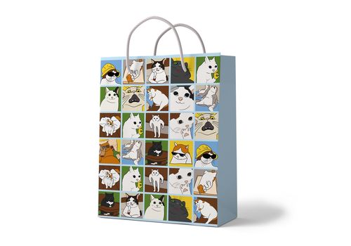 фото 2 - Пакет "Мемні коти" 35*25*9 см Papadesign