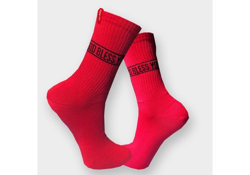 фото 1 - Носки Driftwood Socks "God bless you" красные
