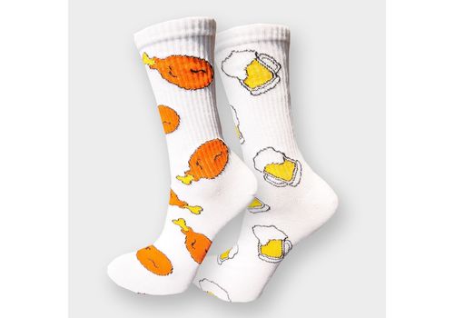 зображення 1 - Шкарпетки Driftwood Socks "BEER&Chicken" білі