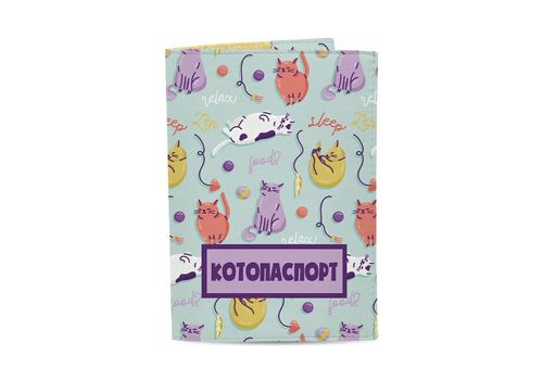 фото 1 - Обложка на паспорт Экокожа - Котопаспорт 13,5 х 9,5 см Just cover