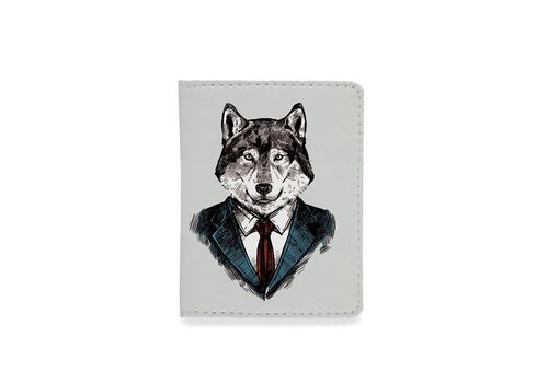 зображення 1 - Обкладинка на документи Just cover Екошкіра - Волк в костюме 7,5 х 9,5 см