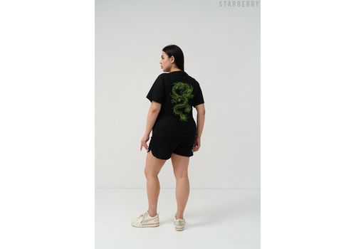 зображення 3 - Жіноча чорна футболка з принтом "Дракон" Starberry