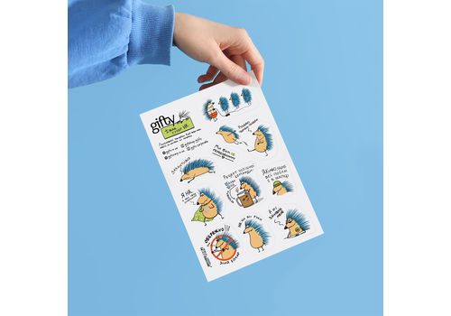 зображення 2 - Набір наклейок з Їжаком 100 відтінків HR Gifty