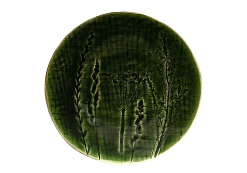 зображення 1 - Тарілка 26 см Зелена Різнотрав'я Мішковина Покутська кераміка