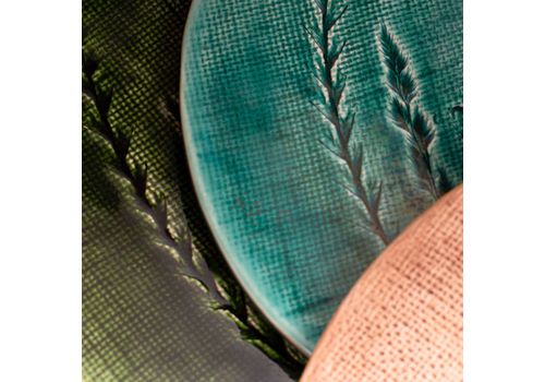 зображення 4 - Тарілка 26 см Зелена Різнотрав'я Мішковина Покутська кераміка