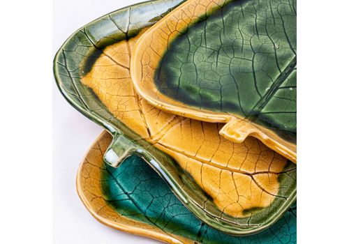 зображення 3 - Листок Хоста 24 см Зелений з обідком Покутська кераміка