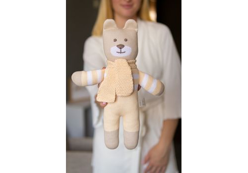 фото 2 - Мягкая эко- игрушка ручной работы Мишка Сем бежевый 32 см SVMR