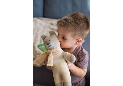 фото 4 - Мягкая эко- игрушка ручной работы Мишка Сем бежевый 32 см SVMR