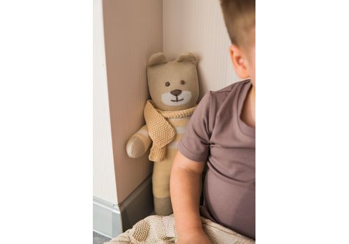 фото 5 - Мягкая эко- игрушка ручной работы Мишка Сем бежевый 32 см SVMR