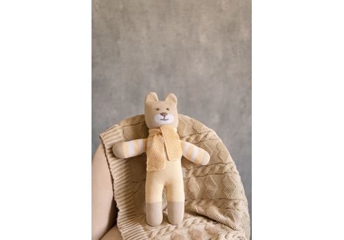 фото 6 - Мягкая эко- игрушка ручной работы Мишка Сем бежевый 32 см SVMR