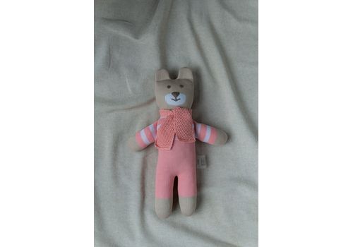 зображення 1 - М'яка еко- іграшка ручної роботи Ведмедик Сем персик 32 см SVMR