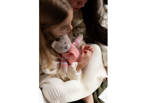 зображення 2 - М'яка еко- іграшка ручної роботи Ведмедик Сем персик 32 см SVMR