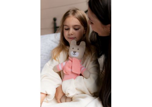 зображення 4 - М'яка еко- іграшка ручної роботи Ведмедик Сем персик 32 см SVMR