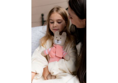 зображення 5 - М'яка еко- іграшка ручної роботи Ведмедик Сем персик 32 см SVMR