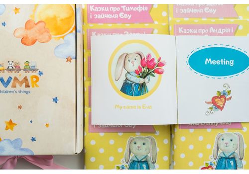 зображення 2 - М'яка еко- іграшка ручної роботи Зайчик Єва блакитний 32 см SVMR