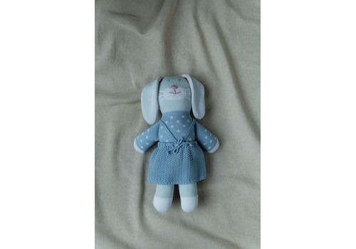 зображення 6 - М'яка еко- іграшка ручної роботи Зайчик Єва блакитний 32 см SVMR