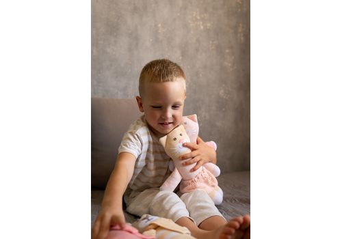 зображення 5 - М'яка еко- іграшка ручної роботи Котик Тіна бежевий 32 см SVMR