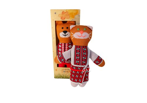 фото 2 - Мягкая эко- игрушка ручной работы Котик Ксения 32 см SVMR