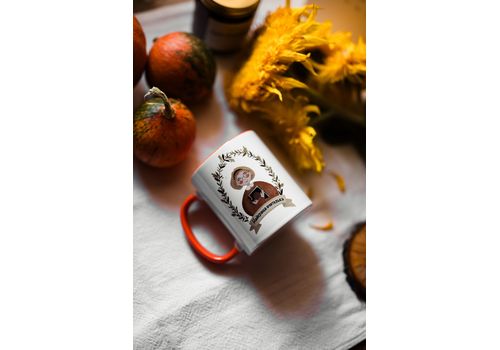 фото 1 - Керамическая чашка "Найкраща вчителька" оранжевая Stella Sun Studio