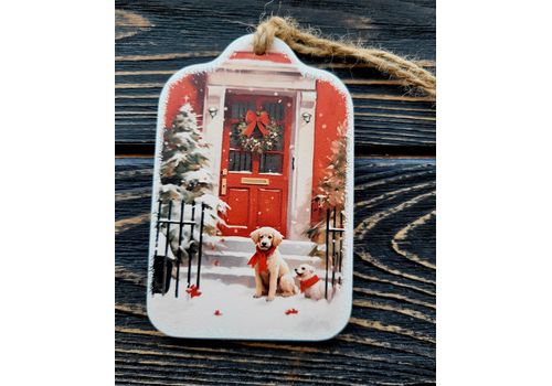 фото 1 - Открытка "Песики на порозі" Wood Posters