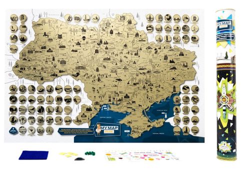 зображення 1 - Скретч-карта My Gift "My Map Ukraine edition" 61х41см