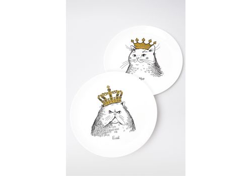 фото 3 - Столовая тарелка "Кошка в короне"