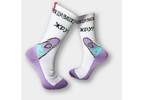 зображення 1 - Шкарпетки Driftwood Socks "Жру завжди" білі