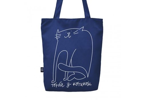 фото 1 - Эко сумка Gifty "с Котиком" синяя