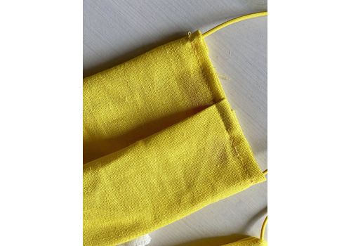 зображення 5 - Маска багаторазова з льону з марлевим фільтром жовта