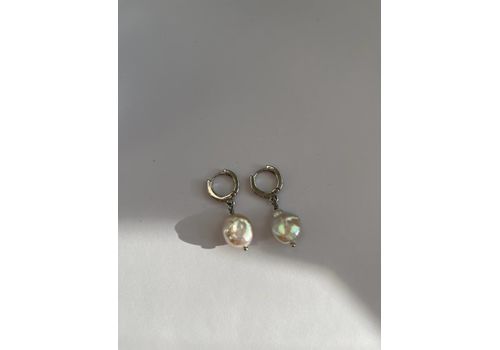 зображення 1 - Сережки з натуральними перлами барокко в формі крапля в срібному кольорі  Fayna jewelry