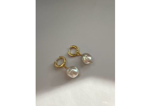 зображення 1 - Сережки з натуральними перлами барокко в формі крапля в золотому кольорі  Fayna jewelry