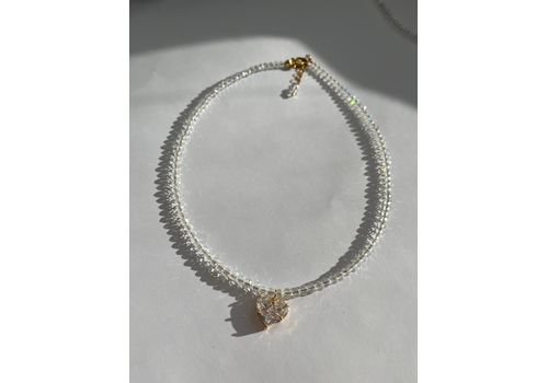 зображення 1 - Кольє з прозорого ювелірного скла в золотому кольорі з підвіскою серце Fayna jewelry