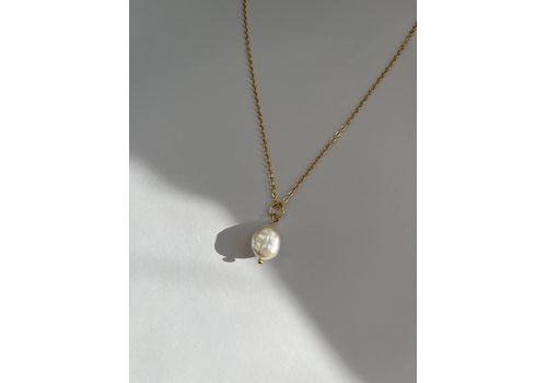 фото 1 - Цепочка с натуральной жемчужиной барокко в золотом цвете Fayna jewelry