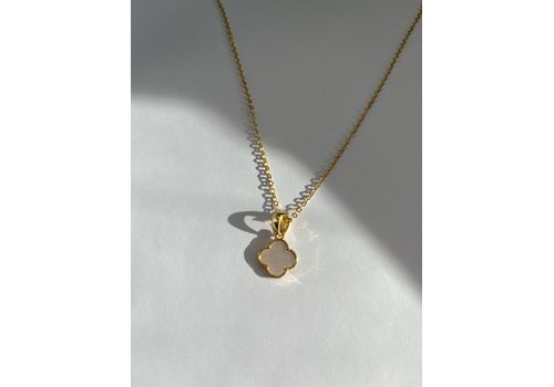 зображення 1 - Ланцюжок перламутровою підвіскою клевер в золотому кольорі Fayna jewelry