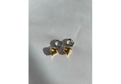 зображення 1 - Сережки біколор з підвісками серце Fayna jewelry