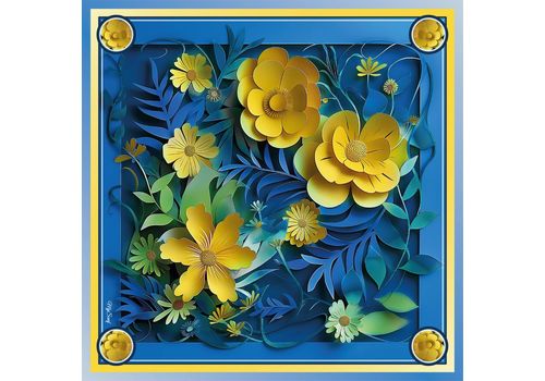 зображення 1 - Хустка "Жовто блакині квіти" My Scarf 90х90 см