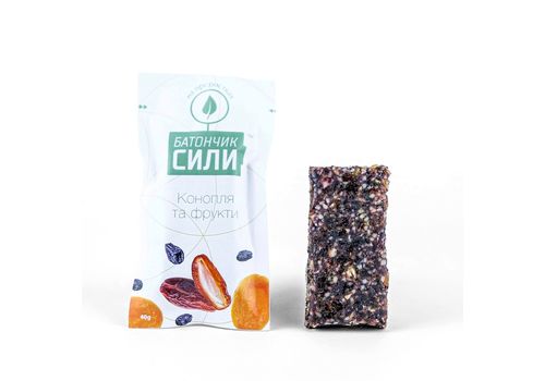 зображення 3 - Батончик Сили - Конопля та фрукти, 40г Ineo Products