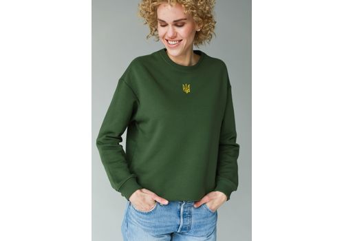 фото 2 - Свитшот хаки Тризуб XL Viddushi