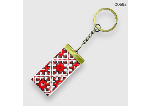 фото 1 - Брелок 25мм красный орнамент Bronzе CANDYS.UA