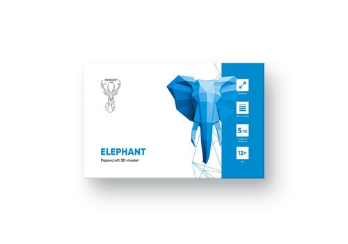 фото 1 - 3D фигура Слон Elephant Оригами Papercraft