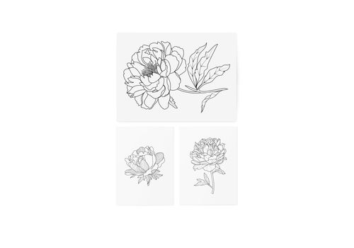 фото 3 - Временные тату Graphic Flowers set TATTon.me