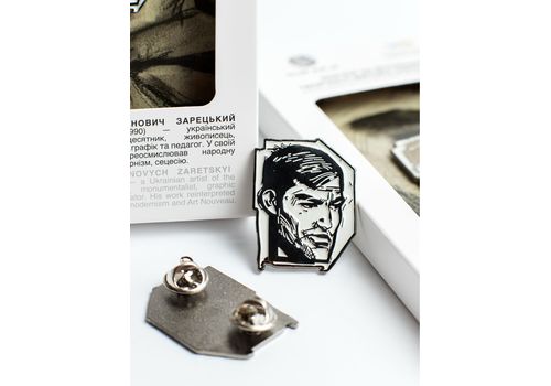 фото 1 - Значок за мотивами роботи ПОРТРЕТ ВАСИЛЯ СТУСА, Віктор Зарецький. INSPIRED BY