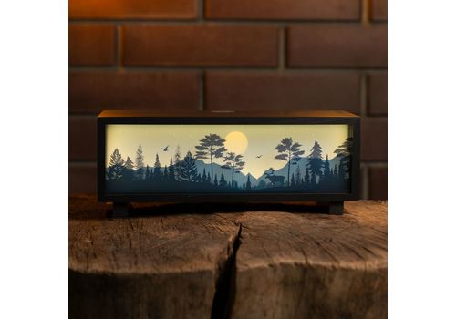 фото 1 - Ночник-панорама Ночной лес, черный (LED, Акумулятор, USB Type-C)