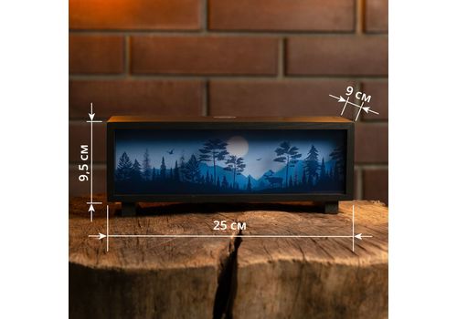 фото 2 - Ночник-панорама Ночной лес, черный (LED, Акумулятор, USB Type-C)
