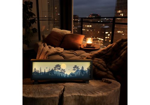 фото 3 - Ночник-панорама Ночной лес, черный (LED, Акумулятор, USB Type-C)