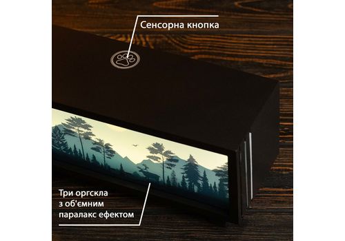 фото 5 - Ночник-панорама Ночной лес, черный (LED, Акумулятор, USB Type-C)